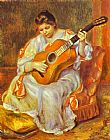 Pierre Auguste Renoir A Woman Playing the Guitar painting
